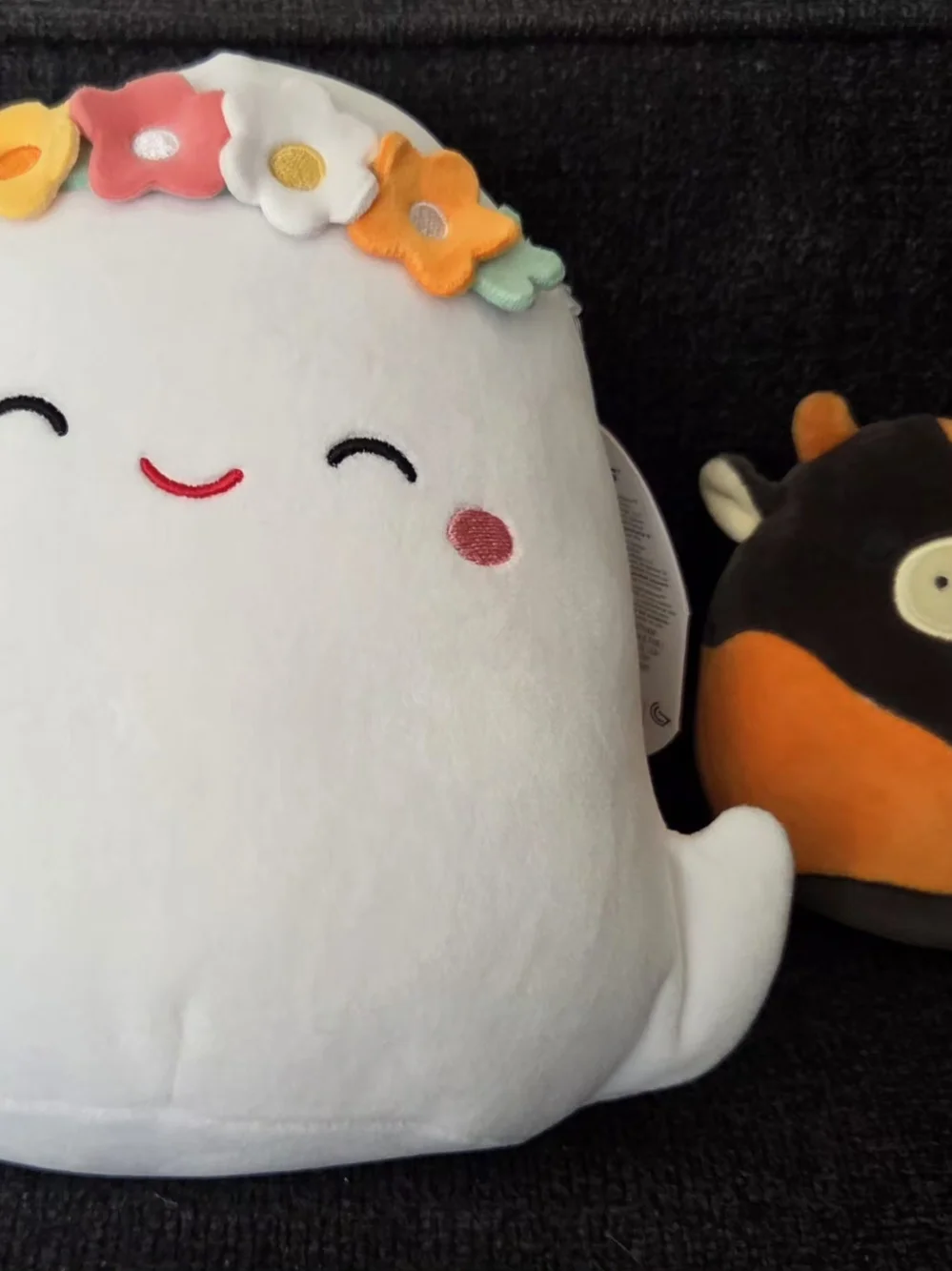 Squishmallows White Felize with Multicolor Floral Crown